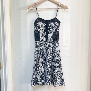 Bethany Mota Sunflower Mini Dress Black White Tank Top